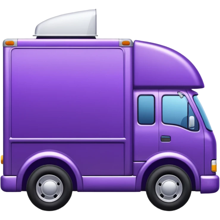 purple truck with a white trailer
 emoji