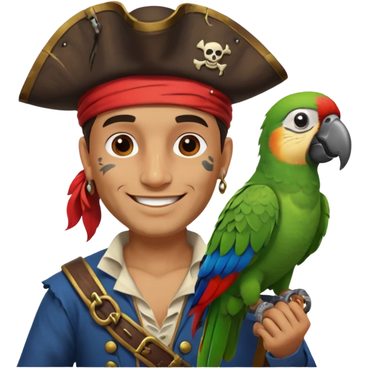 pirate and parrot emoji