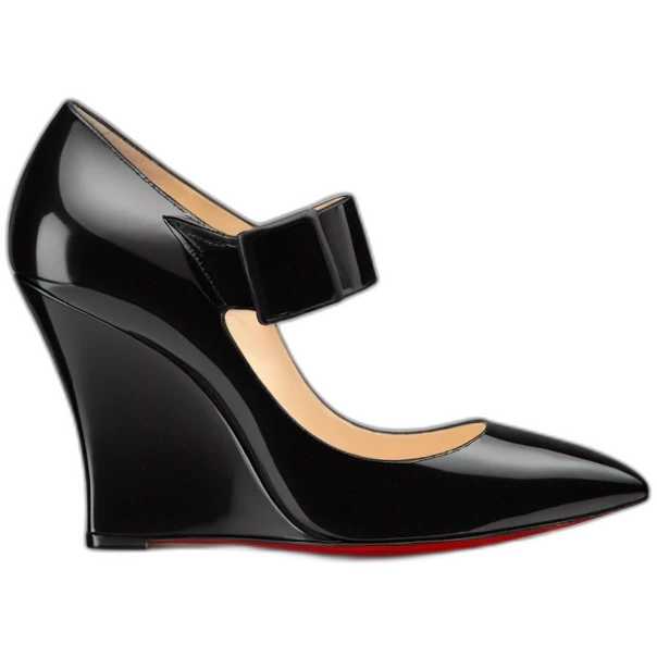 WEDGE heel LOUBOUTIN black leather PATENT emoji