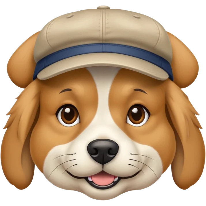 Perro usando gorra emoji