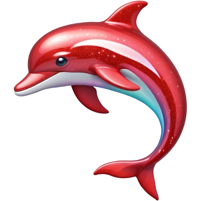 red glitter dolphin emoji