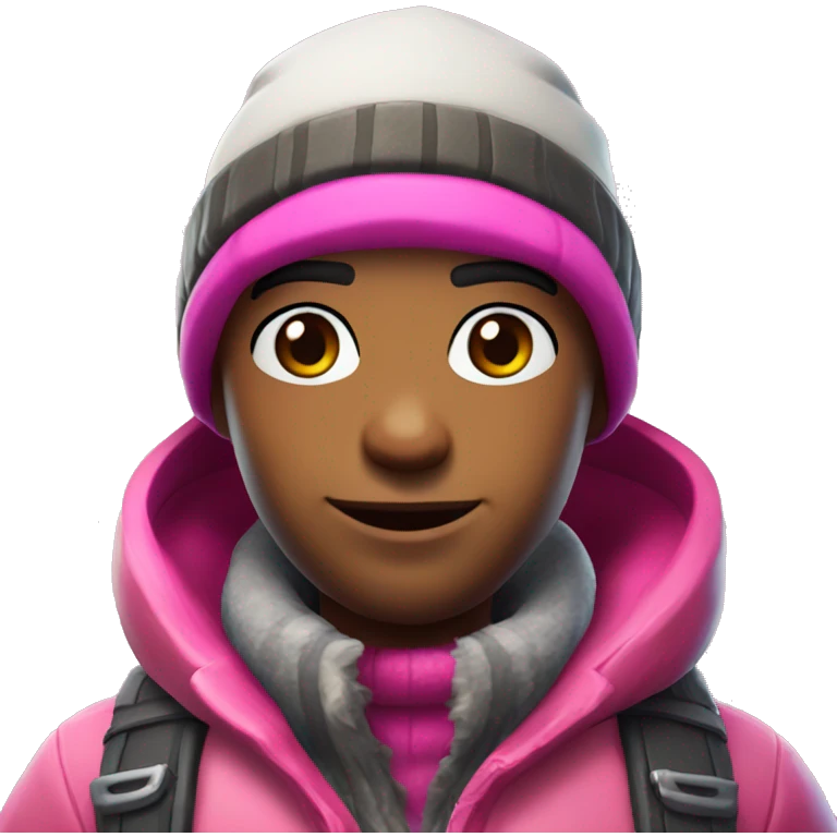 Fortnite Skin With Winter clothes in pink emoji