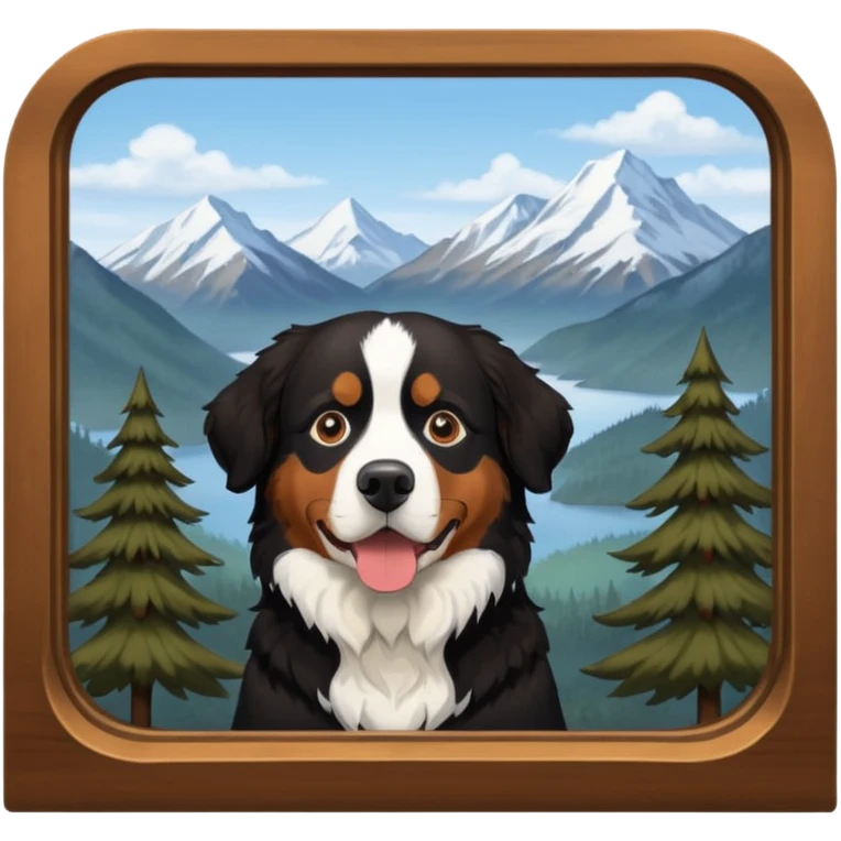 black 4Runner + Bernese mountain dog inside at window emoji