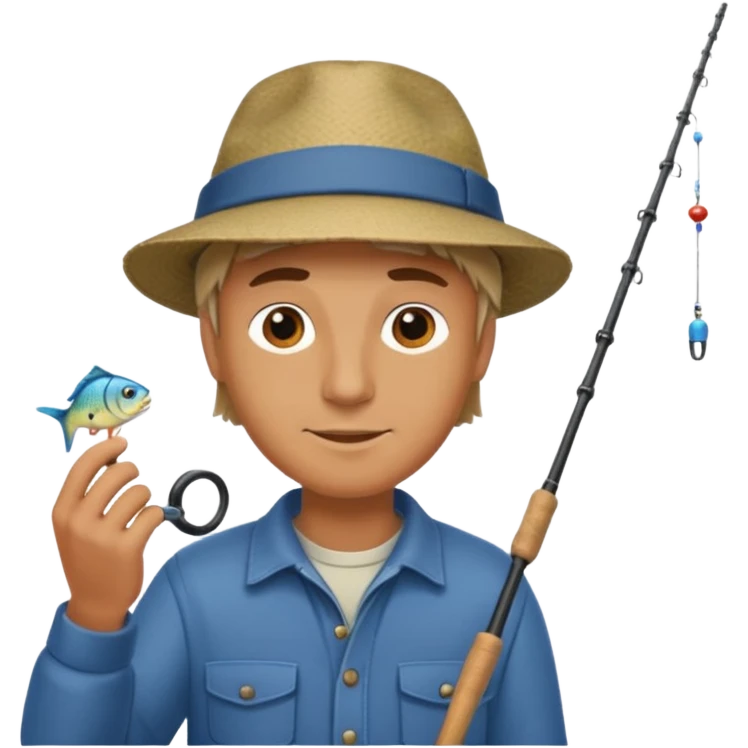 a man with a fishing rod emoji