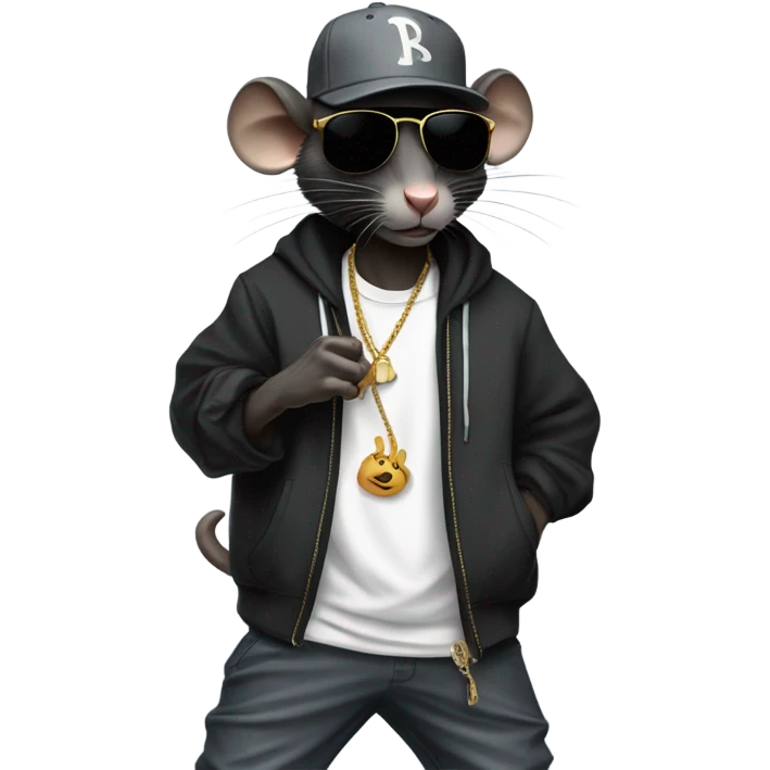 black rapper rat  emoji