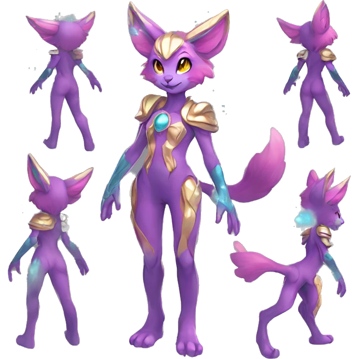 Shiny Colorful Anthro Sona Fakemon Nebula Full Body emoji