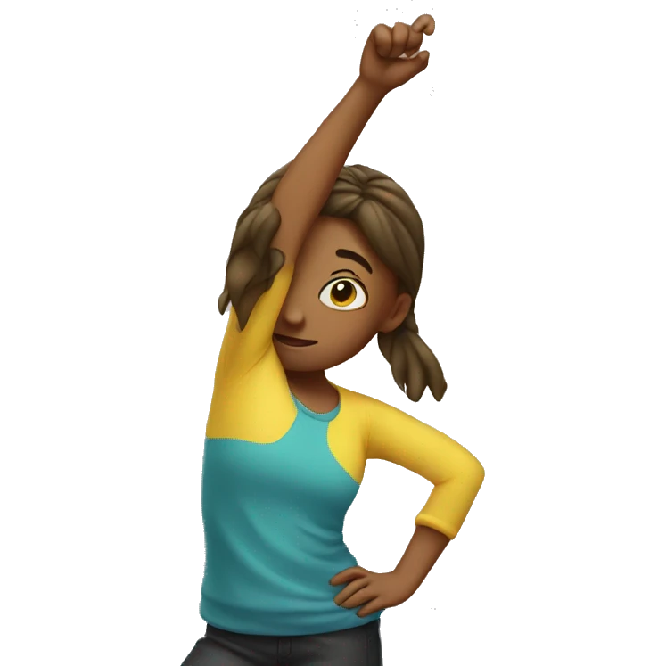 girl doing the dab emoji