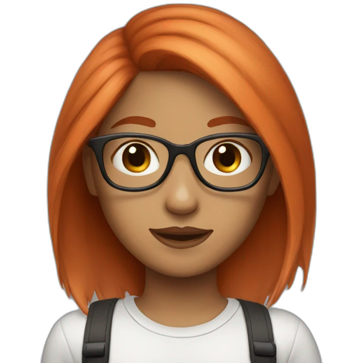 girl with glasses and red tip hair emoji