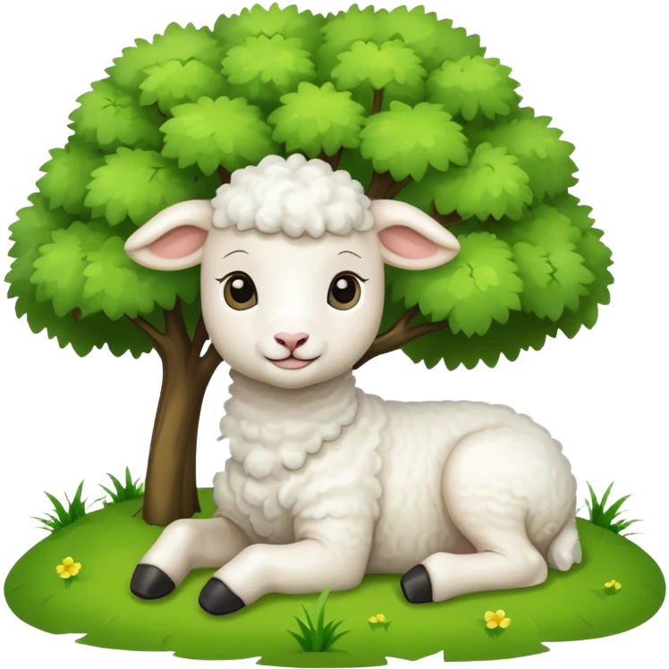 Lamb under tree emoji