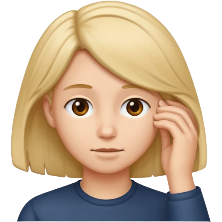 tucking hair behind ear emoji
