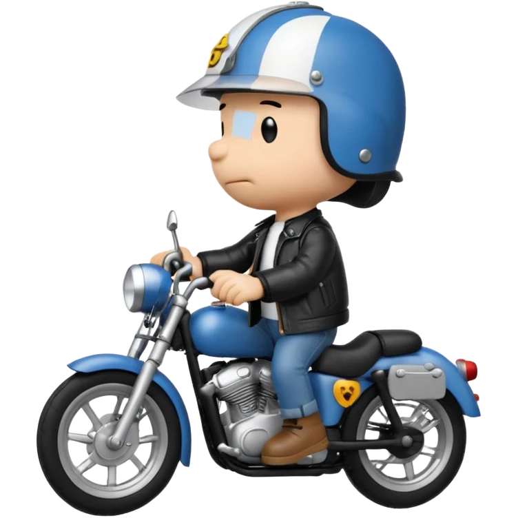 snoopy com roupa de motoqueiro emoji