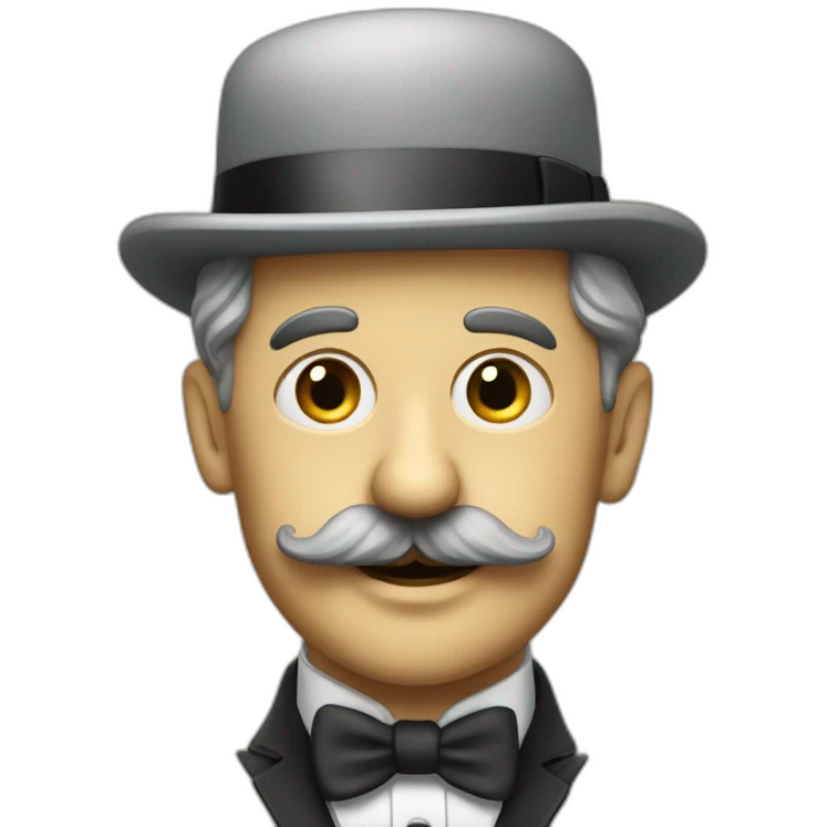a withe man withe the moustache of Charlie Chaplin emoji