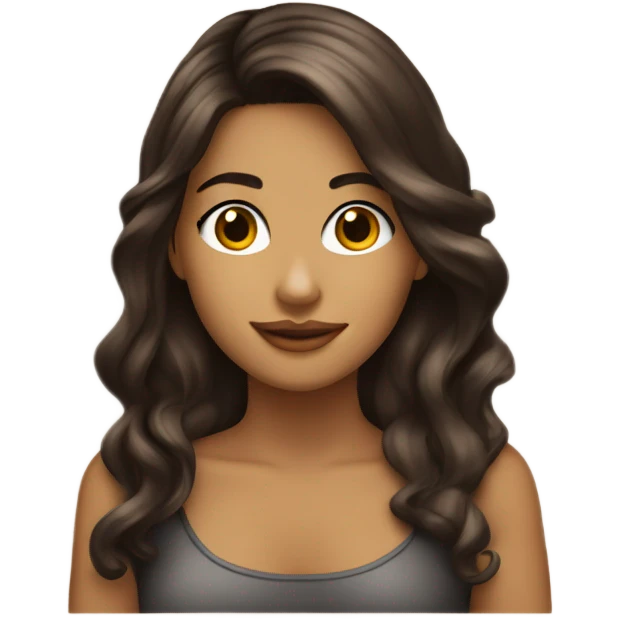 Joven hermosa con cabello café dorado, con piel blanca  emoji