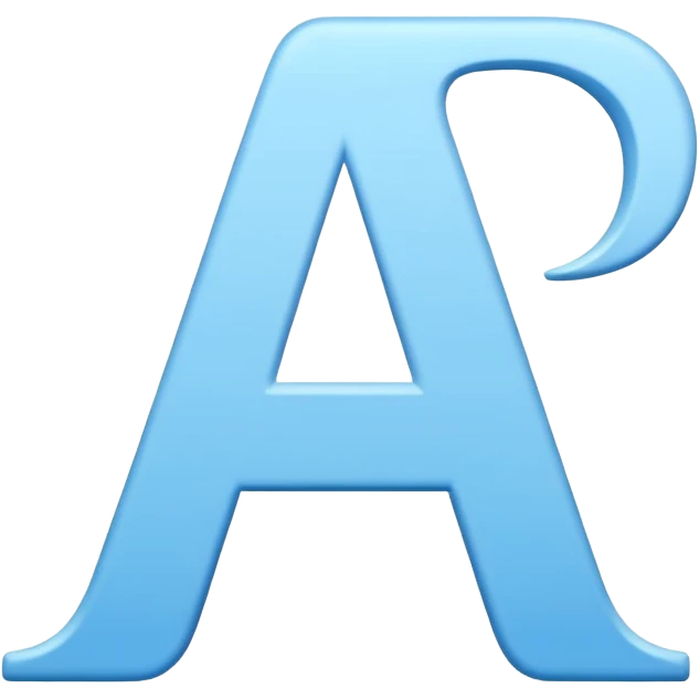 Genera la R mayúscula de color celeste con un fondo blanco emoji