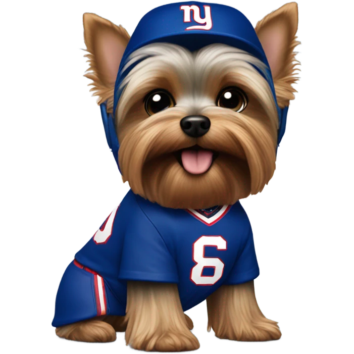 Yorkie in a New York giants jersey emoji