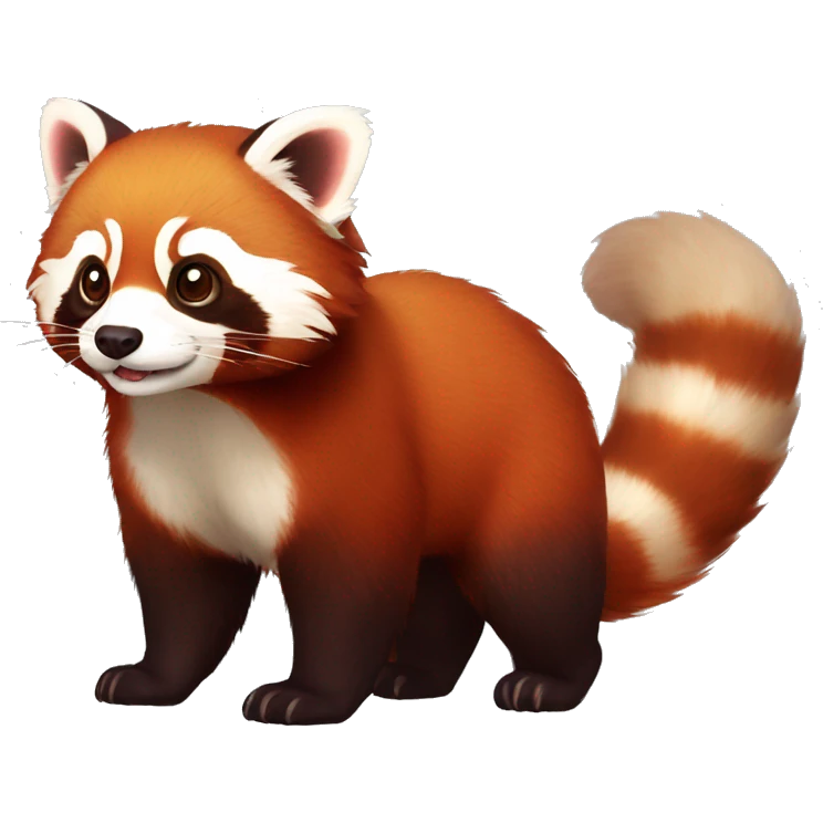 Red Panda-ferret-hybrid full body emoji