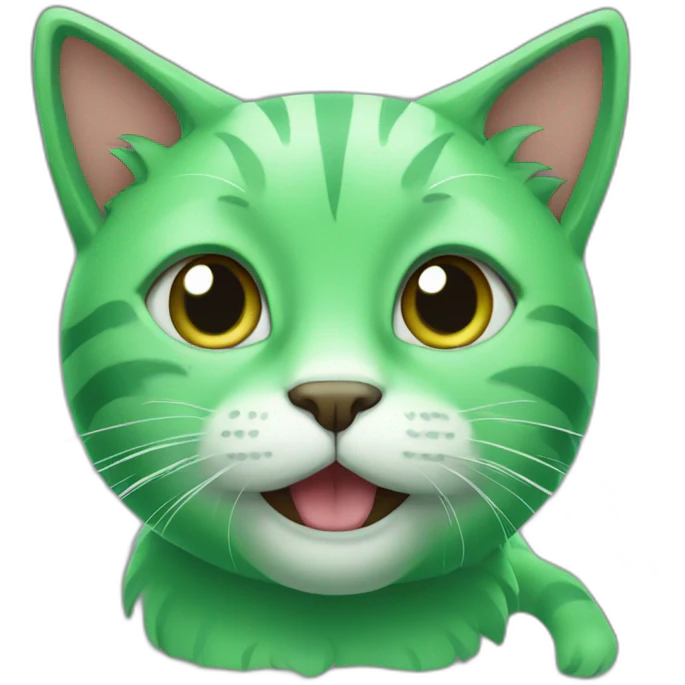 a green cat emoji