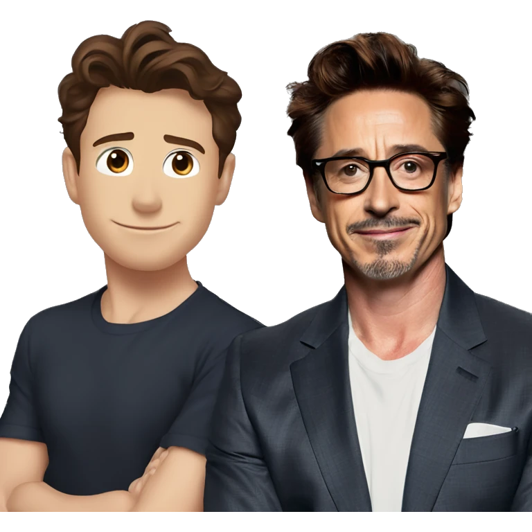 Tom holland with robert downey junior  emoji