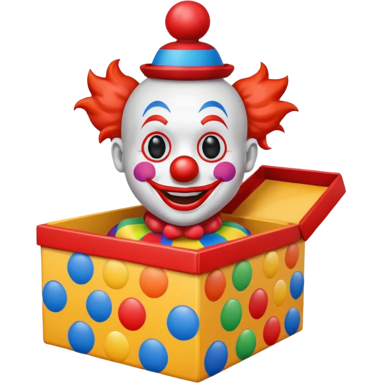 toy for children, clown jack-in-a-box emoji