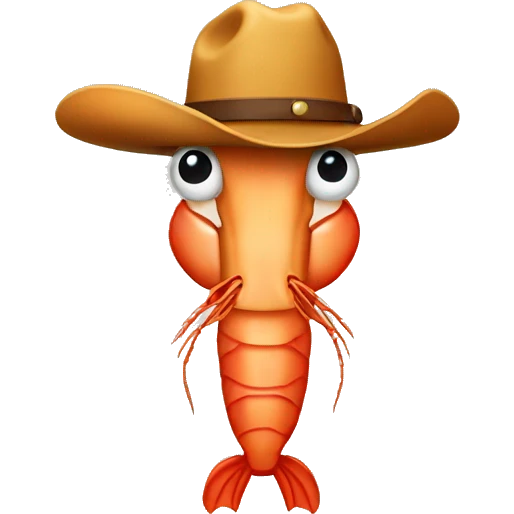 shrimp with cowboy hat emoji