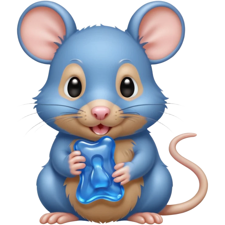 raton comiendo gomita azul emoji
