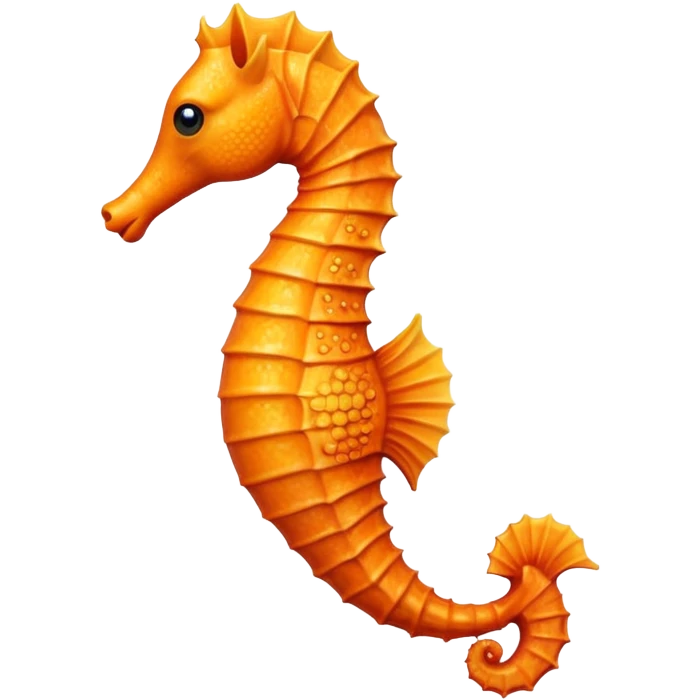 orange seahorse facing left emoji