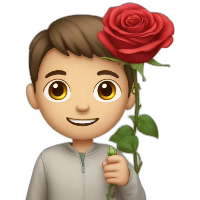 Boy with rose emoji