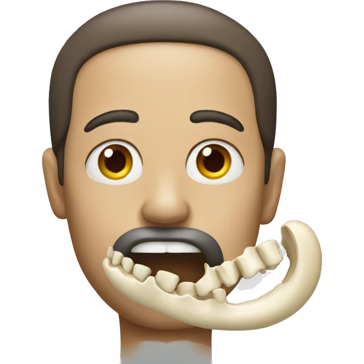 Man with bone in mouth  emoji