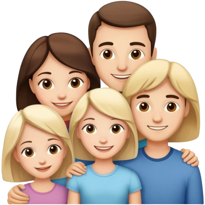 Hugging my family of five, mom, dad, two sisters and a brother  emoji