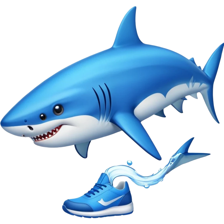 Tiburón con zapatillas azules emoji