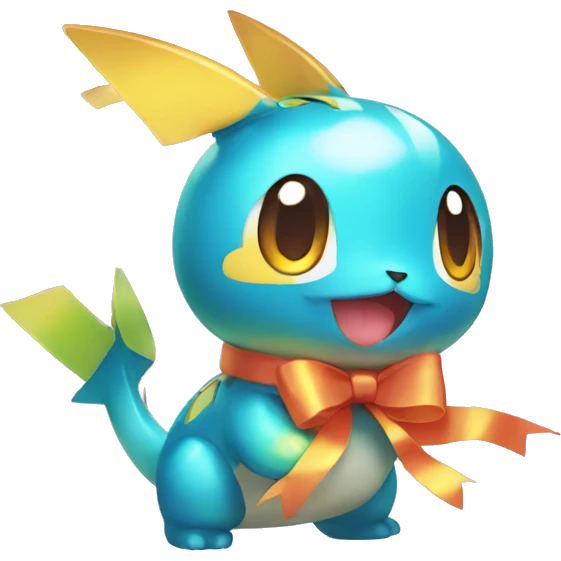 Shiny colorful Pokémon with ribbons emoji