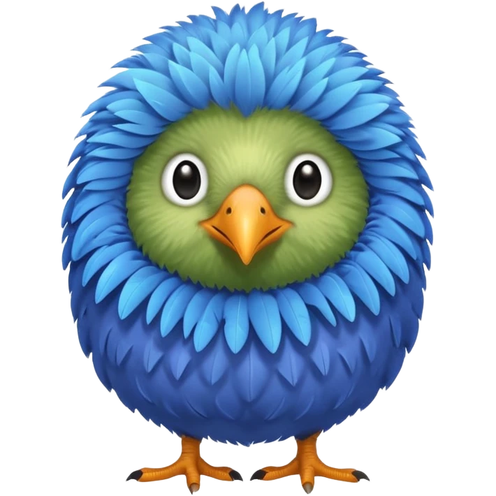 cute kiwi bird ai agent (blue)  emoji