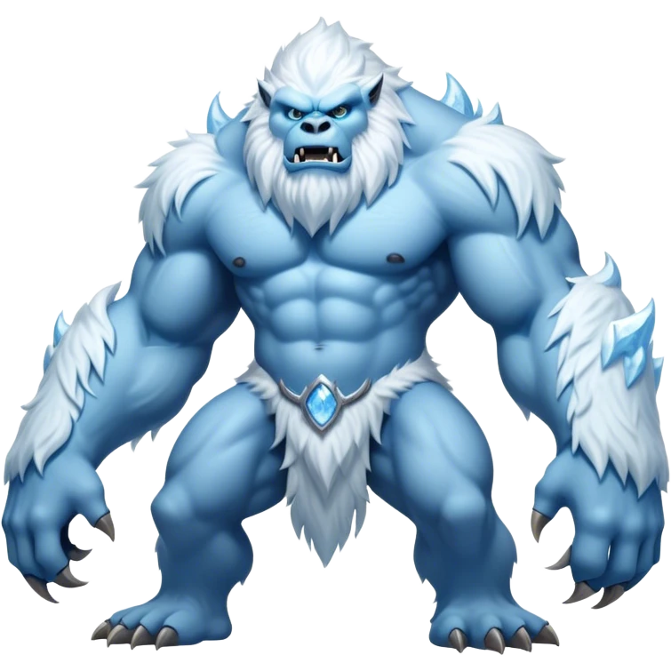 Cinematic Realistic WoW Yeti Portrait, captured in a dynamic, battle-ready stance, muscles rippling beneath dense fur of icy white and pale blue. His piercing ice-blue eyes blaze with raw power as frost clings to his form, rendered with dramatic natural lighting and high shine, exuding fierce, untamed strength in the midst of a wintry combat pose. emoji