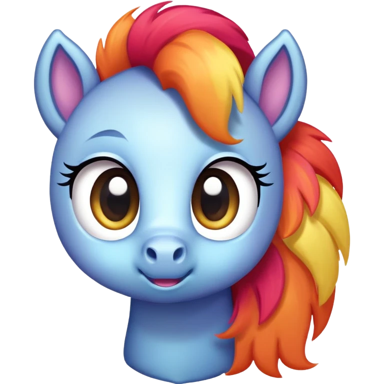 A cute cartoon pony with big eyes emoji