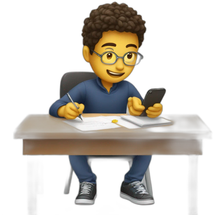 a student has a mobile phone turned on while doing an exam emoji