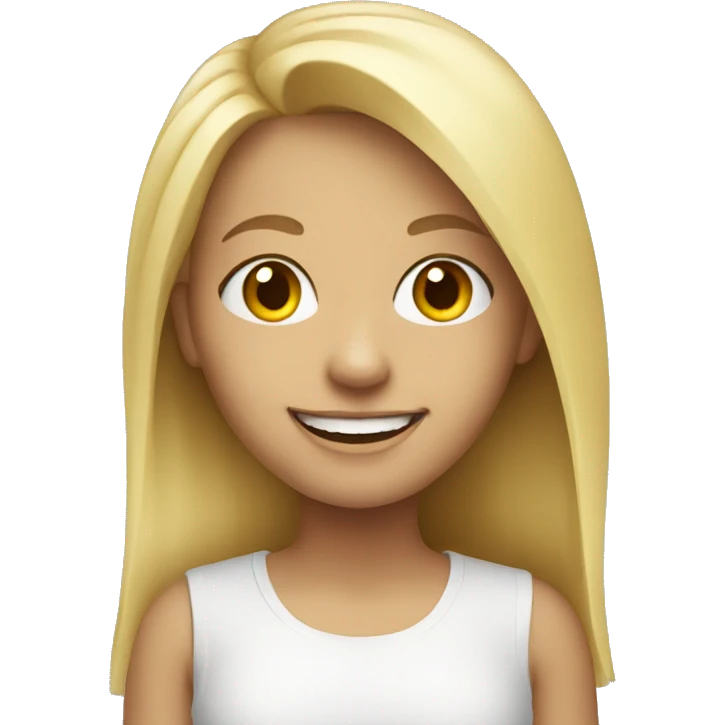 smiling blonde girl portrait emoji