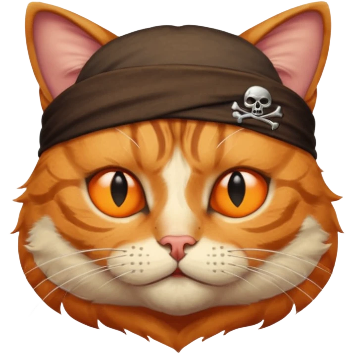 pirate cat with one closed eye emoji