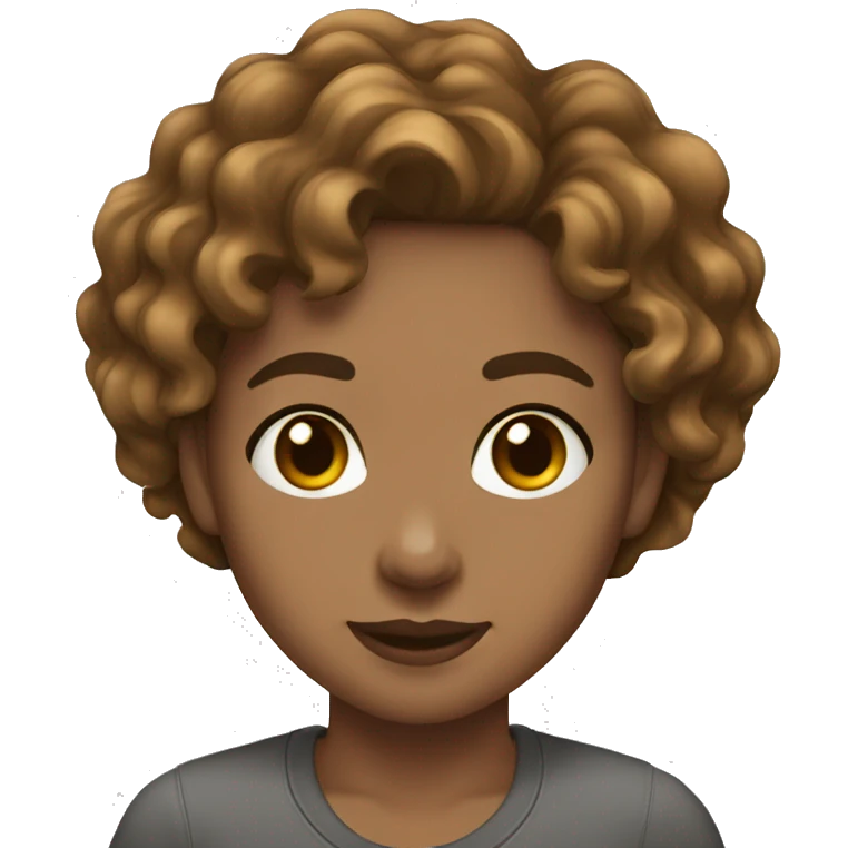 short wavy light brown hair lightskin girl emoji