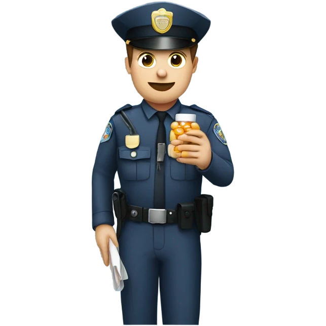 Police man taking medication  emoji