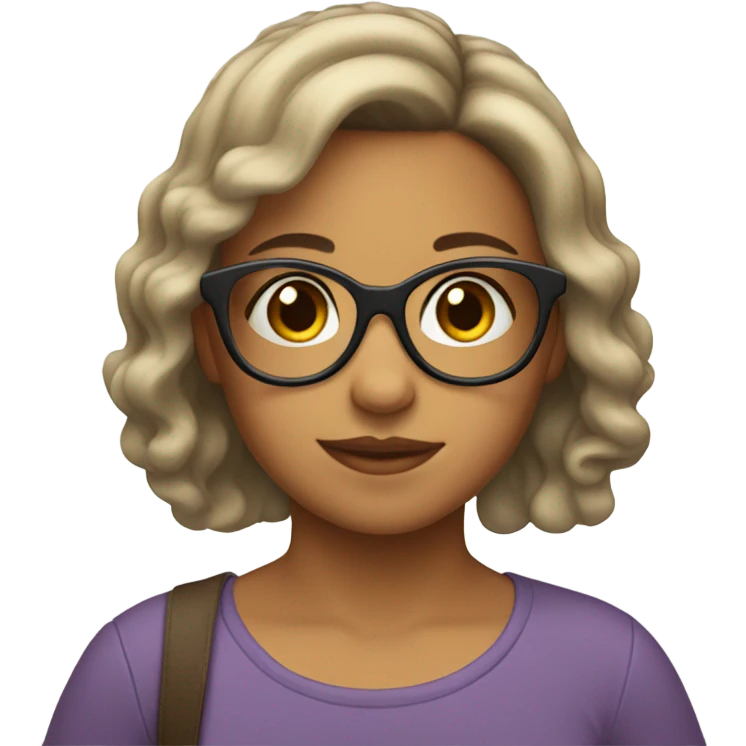 Girl with glasses on,butterfly haircut, Latina  emoji