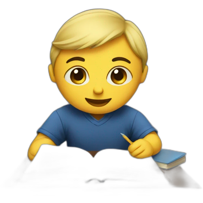 I studying at night emoji