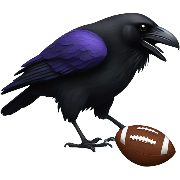 Raven eating a football emoji