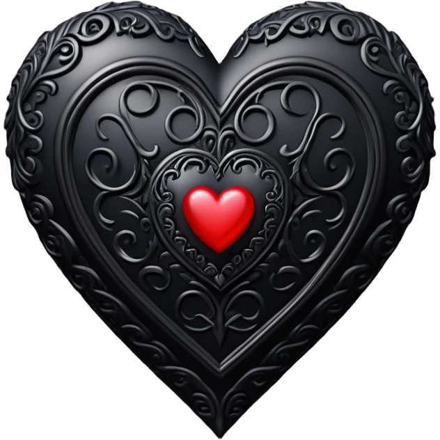 3d goth heart emoji