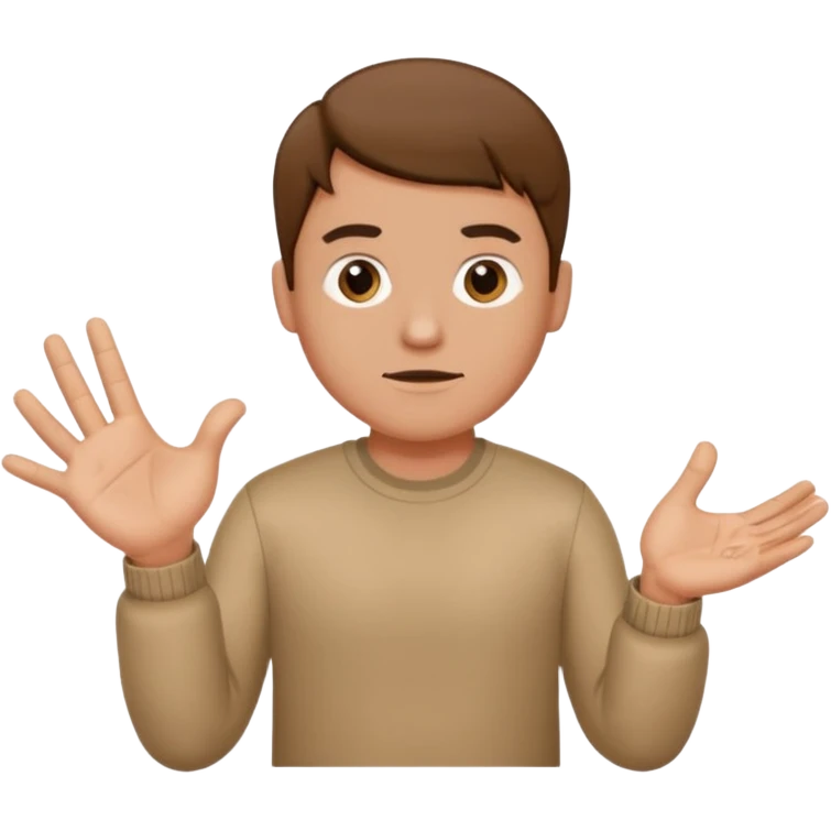 Make someone shrugging make it a guy and on the left hand put a 6 there and 7 on the other  emoji