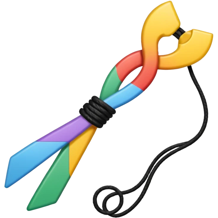 crea la imagen de un lazo de hilo caotico a uno sencillo emoji