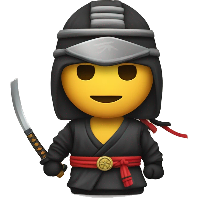 Ninja samurai con gorra emoji
