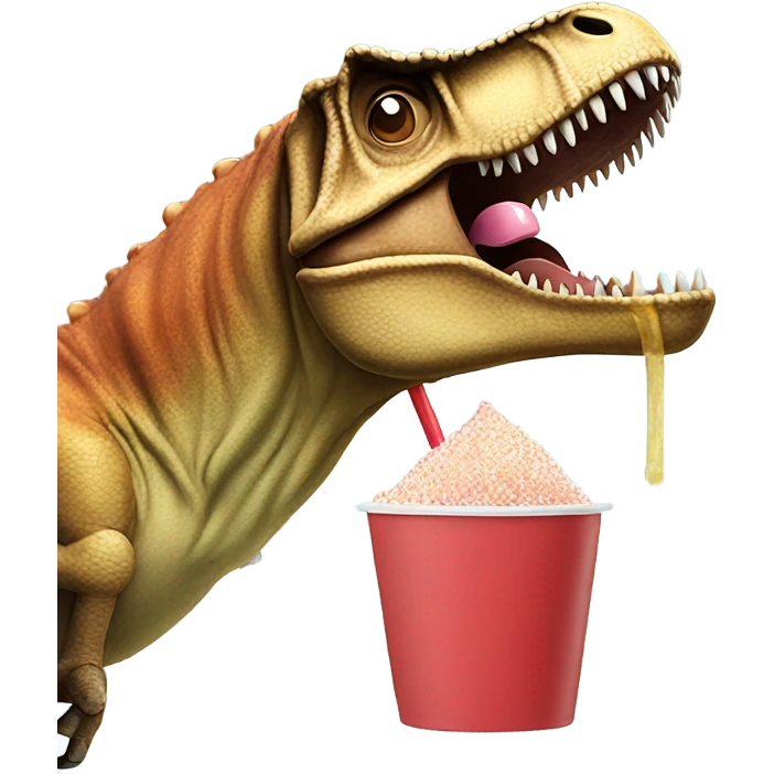T. rex smelling sugar through a straw emoji