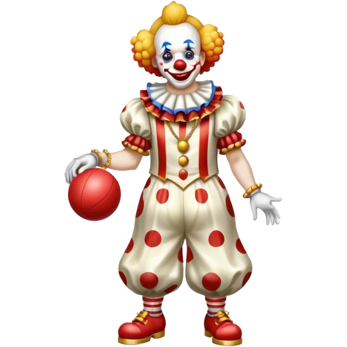 clown with golden chain on the neck playing ball full height emoji