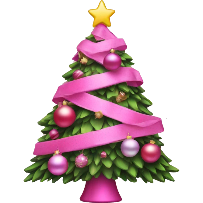 Christmas tree in pink with pink decoration emoji
