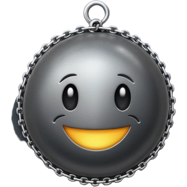 iPhone text message emoji size ball, and chain with spikes emoji